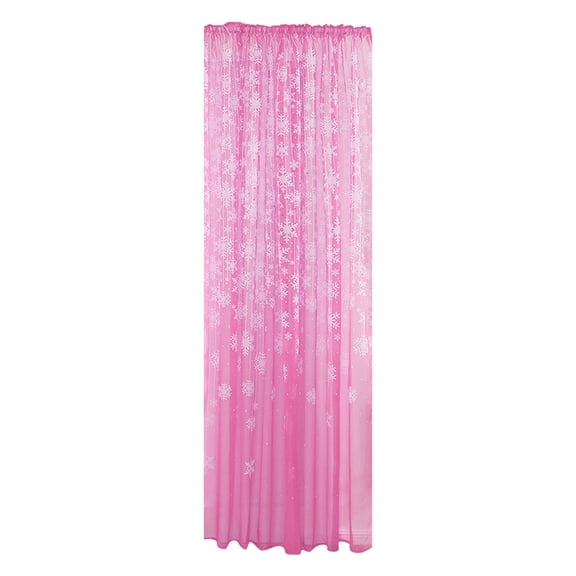 YAWUBT Vintage Lace Curtains- Cute Sheer Pink Curtains for Girls Bedroom Pink Floral Short Window Drapes Princess Girls Room Coquette Decor 1 Panels