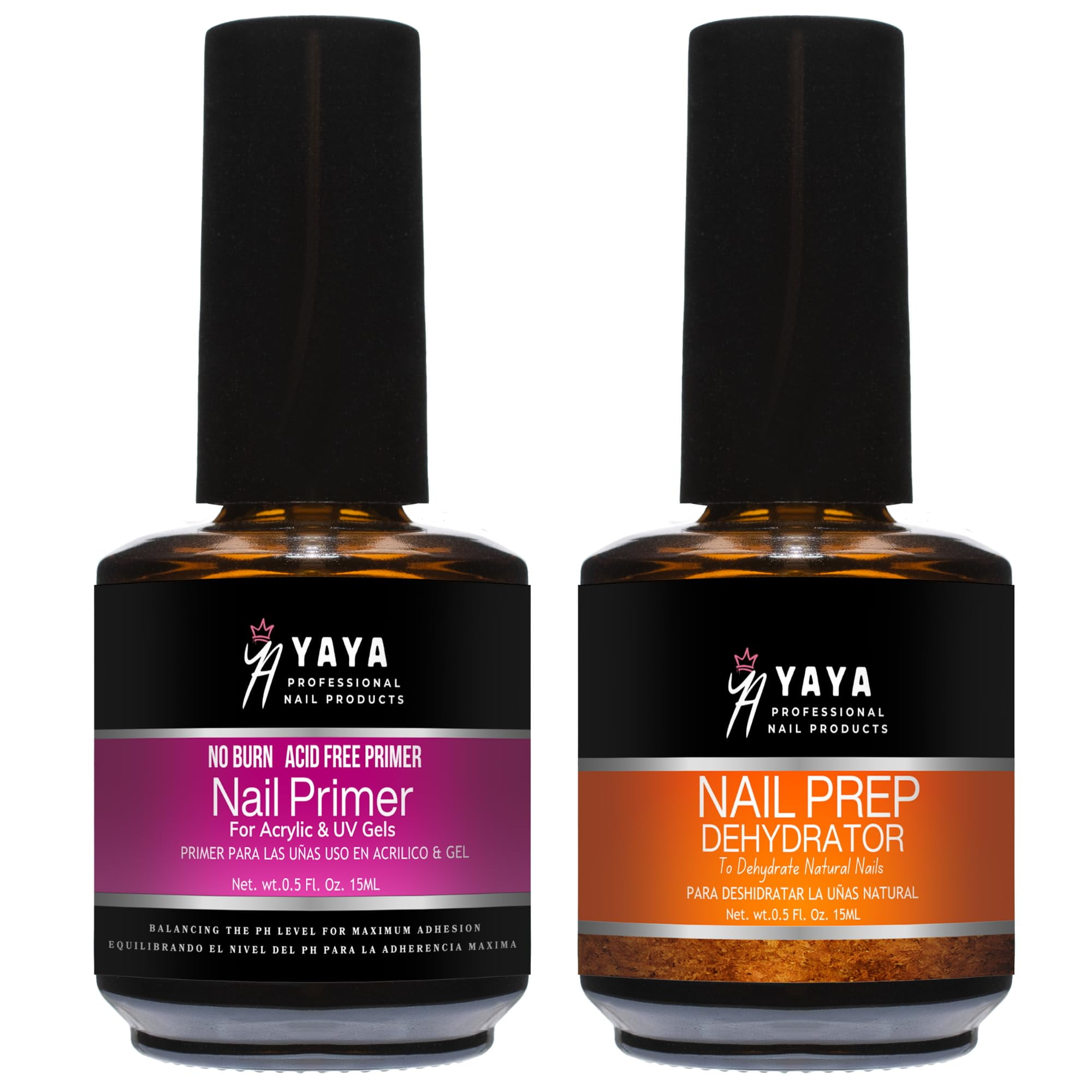 YAYA NAILS Dehydrator and Primer, Acid Free Natural Nail Prep Dehydrate & Bond Primer Kit