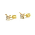 thumbnail image 1 of YAYAJAJU Butterfly Earrings for Women, 925 Sterling Silver Hypoallergenic Cute Tiny Butterfly Screw Stud Earrings, 18K Gold Plated Mini Animal Earrings Jewelry Lovely Gifts, 1 of 7