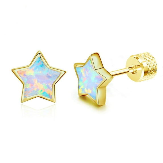 YAYAJAJU Star Opal Stud Earrings for Women, 925 Sterling Silver Hypoallergenic Jewelry Gifts