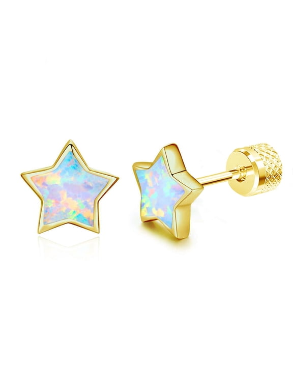 Star Opal Stud Earrings for Women, 925 Sterling Silver Hypoallergenic Jewelry Gifts
