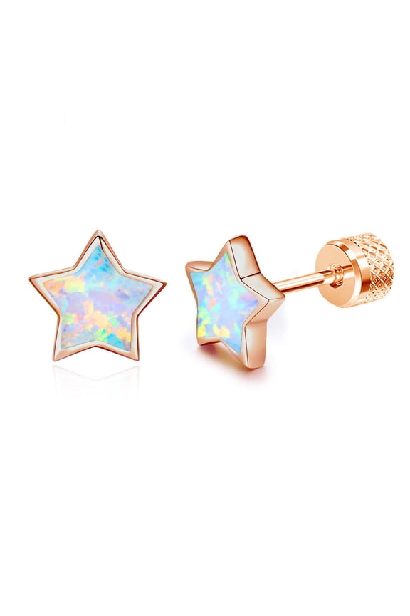 Star Opal Stud Earrings for Women, 925 Sterling Silver Hypoallergenic Jewelry Gifts