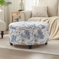 YAYE 30Inch Round Storage Ottoman, Modern Button Tufted Coffee Table