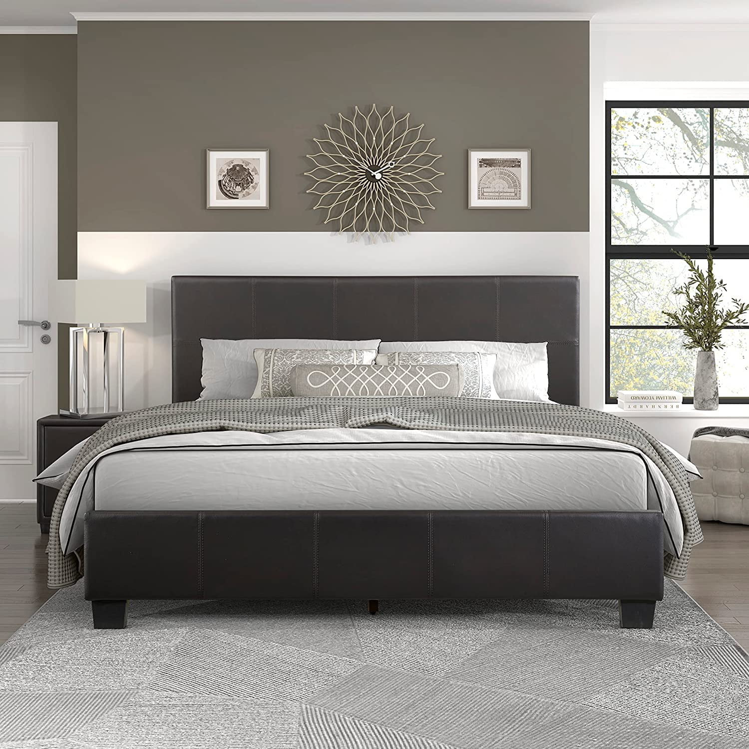 YAYE California King Bed Frames With Headboard, Platform Bed Frame ...