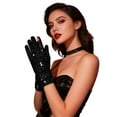 thumbnail image 1 of YAYUBA 1 Pair Sequin Gloves Women Glitter Gloves Fashion Sparkly Sequin Dance Mittens Classic Masquerade Short Glove, 1 of 4