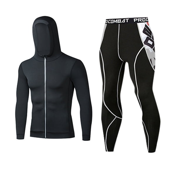 YAYUBA 2 Pack Thermal Underwear Long Johns for Men Fleece Lined Base Layer Tops and Bottoms Set Cold Weather Winter Gear