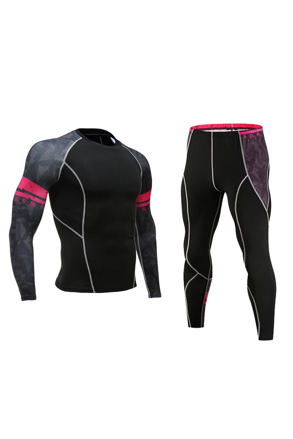 2 Set Men's Thermal Underwear Long Johns with Lined, Thermals for Men Base Layer Cold Weather Top Bottom