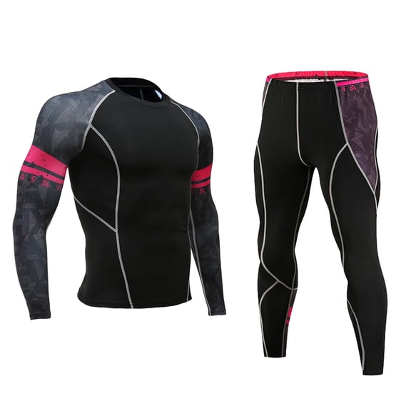 YAYUBA 2 Set Men's Thermal Underwear Long Johns with Lined, Thermals for Men Base Layer Cold Weather Top Bottom