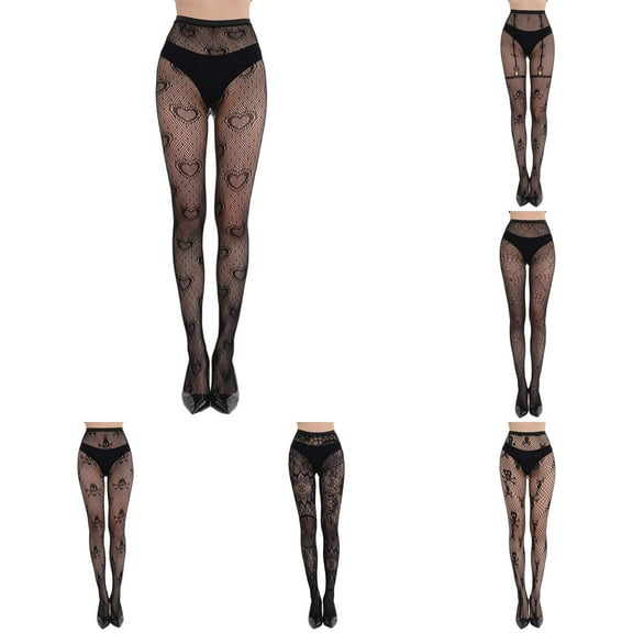 YAYUBA 6 Packs Halloween Socks,Halloween Stockings For Women Gothic Fishnet Tights With Bow Lace Design Hollow Out Pattern Cosplay Costume Accessories