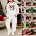 thumbnail image 1 of YAYUBA 67 Girls 2 Piece Outfits Tracksuit Christmas Graphic Drop Shoulder Hoodie Sweatshirt and Sweatpants Joggers Set with Pockets, 1 of 4