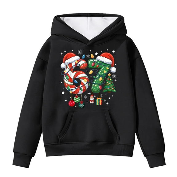 YAYUBA 67 Hoodie Kids 67 Meme Six Seven Xmas Sweater Funny Print Pullover 2025 Christmas Crewneck Sweatshirt Festive Gift