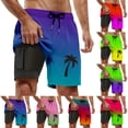 thumbnail image 1 of YAYUBA 7 Inch Swim Trunks Men 2 In 1 Liner Compression Quick Dry Breathable Drawstring Swim Shorts Stretchy Upf Stretch Lined Summer Beach Bathing Suit Beach Board Shorts, 1 of 4