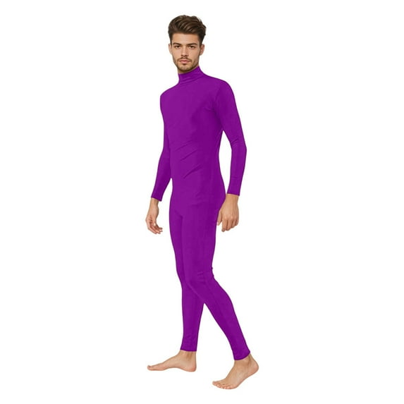 YAYUBA Adult Spandex Turtleneck Long Sleeve One Piece Unitard Bodysuit Dancewear