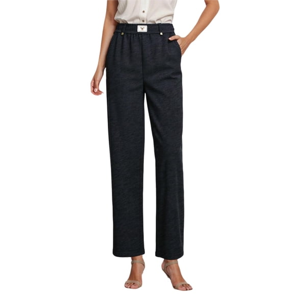YAYUBA Ankle Dress Pants Women High Waisted Work Travel Pants with Pockets Stretchy Business Casual Slacks