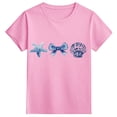 thumbnail image 1 of YAYUBA Baby Girl Shirts 3t Cartoon Print Crewneck Back To School T Shirt Loose Soft Dress Shirt Preppy Tee for Boys & Girls, 8-9 Years, Pink, 1 of 3