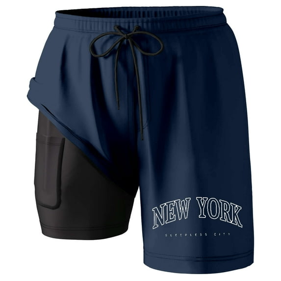 YAYUBA Big and Tall Swim Trunks for Men 5xl 2 In 1 Liner Compression Quick Dry Breathable Elastic Waist Bathing Suit Lightweight Multi Pockets Summer Beach Bathing Suit Beach Board Shorts