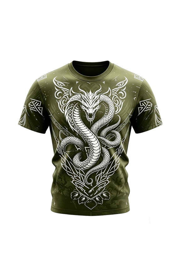 Boy Tops Size 8 Crew Neck Cartoon Print Back To School T Shirt Casual Tee Shirt Preppy Boys' Tops, Tees & Shirts, 10-11 Years, Army Green