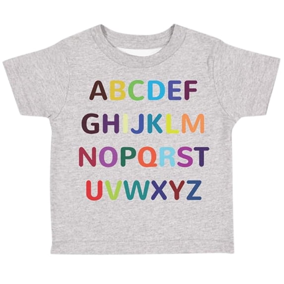 YAYUBA Boy's Letter Graphic Tees Crew Neck Short Sleeve T Shirts Casual Tops Size 12-13 Years, Grey
