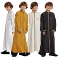thumbnail image 1 of YAYUBA Boy's Saudi Arabic Long Sleeve Robe Ramadan Dress Middle East Clothing, 1 of 9