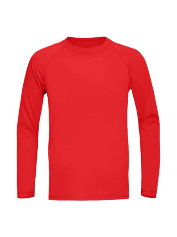 Boys Compression Shirt, Youth Long Sleeve Sport Undershirts, Kids Quick Dry Athletic Base Layer for Football Baseball