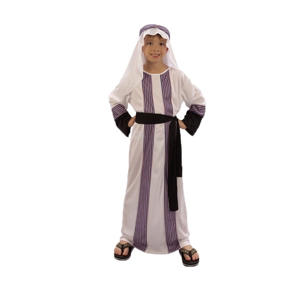 YAYUBA Boys Saint Joseph Set for Kids Saint Robe with Headpiece Waist Rope Outfit for Biblical Dress Up Role Play Party Wear