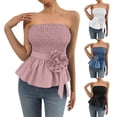 thumbnail image 1 of YAYUBA Business Casual Shirts for Women's Strapless Tank Top Summer Casual Sleeveless Blouse Beach Vacation Pure Color Basic T Shirt Workout Tops Basic Going Out Clothes 2026, 1 of 9
