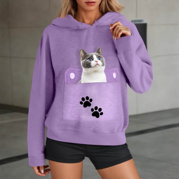 YAYUBA Cat Dog Carrier Hoodies – Puppy Kitten Carrying Sweatshirt Large Pet Pocket Pullover Top – Unisex Kangaroo Hoodie