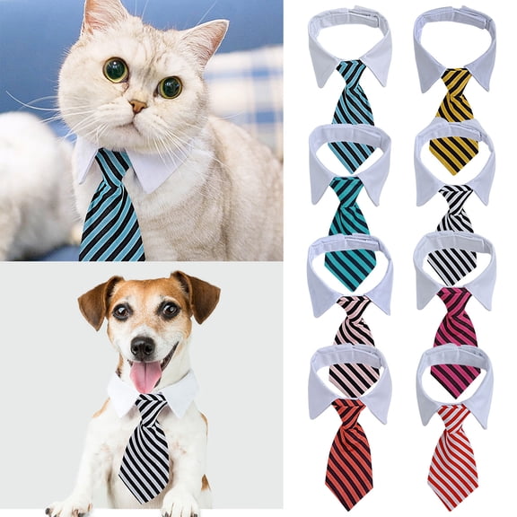 YAYUBA Cat Dog Neck Tie, Adjustable Dog Cat Tie Collar Formal Pet Neck Set for Dogs Cats Party and Photo