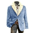 thumbnail image 1 of YAYUBA Christmas Suit for Men Slim Fit Lapel Corduroy Blazer Jacket Business Work Wedding Dress Tuxedo Xmas Holiday Sports Coat, 1 of 3
