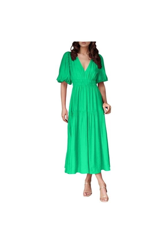 Cruise Outfits Women's Casual Dress for V Neck With Flowy Hem for Home Or Spring Summer Fall Wardrobe Staple Dress Cruise Outfits for Women