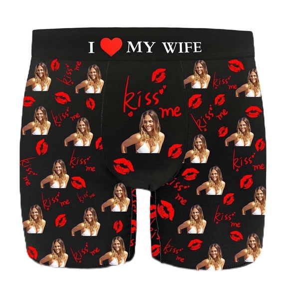 YAYUBA Custom Photo Boxer Briefs for Men - Personalized Gift with Face for Husband, Boyfriend, Dad - Funny Valentine's Day & Birthday Gift