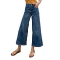 thumbnail image 1 of YAYUBA Cute Jeans for Women Mid-Low Waist Y2k Straight Leg Loose Tummy Control Denim Pants Bottoms with Multiple Pockets,Blue,M, 1 of 4