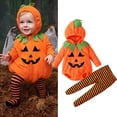 thumbnail image 1 of YAYUBA My First Halloween Outfits Pumpkin Baby Boy Girl Clothes Jumpsuit Bodysuit Romper with Hat Orange 18-24 M Halloween Gifts, Orange, 18-24 Months, 1 of 9