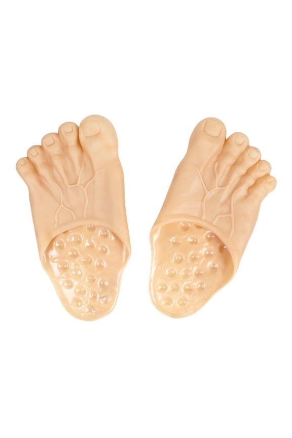 Funny Feet Slippers - Gag Gifts, Funny White Elephant Gifts Barefoot Slippers Novelty Feet Toe Shoe Big Foot Realistic Accessories