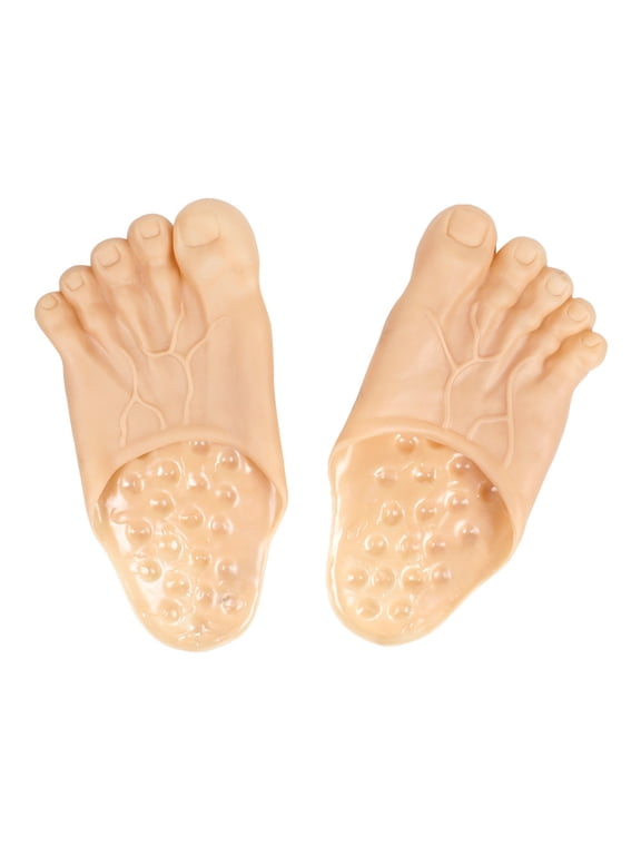 Funny Feet Slippers - Gag Gifts, Funny White Elephant Gifts Barefoot Slippers Novelty Feet Toe Shoe Big Foot Realistic Accessories