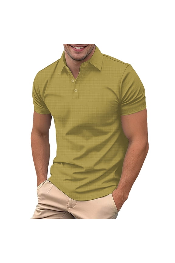Funny Golf Polos for Men Basic Tee Button Collar Crew Neck Big and Tall Vintage Retro Collared Tee Quick Dry Athletic Fit Comfy Casual Golf Shirts