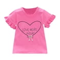 thumbnail image 1 of YAYUBA Girl Tops Size 6 Graphic T-Shirts Crewneck Back To School T Shirt Comfortable Beach Holiday Shirts Preppy Clothes for Children, XXL, Hot Pink, 1 of 3