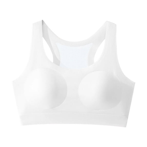 YAYUBA Girl Training Bra,Girls Sports Bras Seamless Racerback Training Bras Yoga Athletic Casual Tops Scoop Neck Padded Crop
