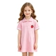 thumbnail image 1 of YAYUBA Girl's Uniform Polo Dress Collar Puff Short Sleeve Dress Ruffle Button Down Cute Shirtdress Kids Preppy School Uniform Dress 12-18 Months Pink, 1 of 9