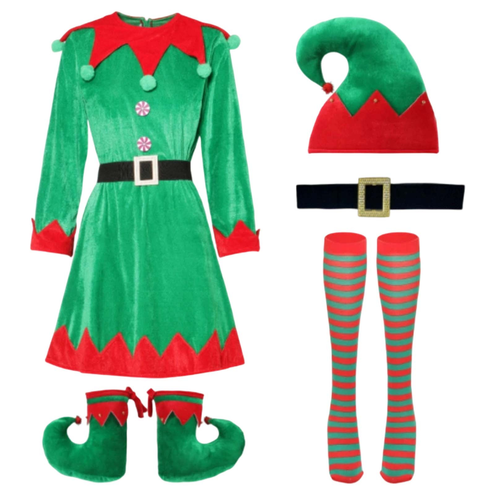 YAYUBA Girls Christmas Dress Elf Outfits for Girls Christmas Holiday ...