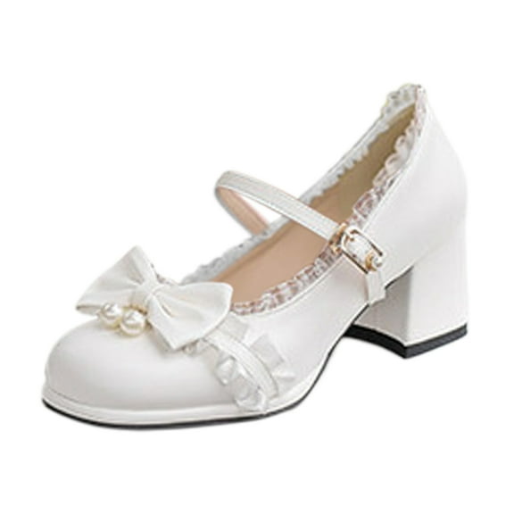 YAYUBA Girls Dress Shoes Princess Shoes Sparkle Toddler High Heels Wedding Party Prom Footwear Cute Flower Mary Jane Pumps for Little Kids