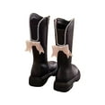 thumbnail image 1 of YAYUBA Girls Knee High Boots Fashion Lug Sole Side Zipper Tall Riding Boots for Toddler Little Kid Big Kid Size 9.5,Black, 1 of 8