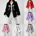 thumbnail image 1 of YAYUBA Girls Outfits Cute Bow Zip Up Hoodie Sweatshirt And Elastic Baggy Y2k Sweatpants Tracksuit Set Preppy Cotton Athletic Outfits, 1 of 8