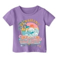 thumbnail image 1 of YAYUBA Girls Oversized Tshirts Solid Color Round Neck Back To School Short Sleeve T-Shirt Cute Tee Shirt Preppy T-Shirts Infant To Big Kid, 6-7 Years, Purple, 1 of 4