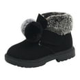 thumbnail image 1 of YAYUBA Girls Winter Boots Size 5,Girls Winter Snow Boots Warm Comfortable Non Thick Sole Zipper Ankle Shoes for Cold Weather,Black, 1 of 4