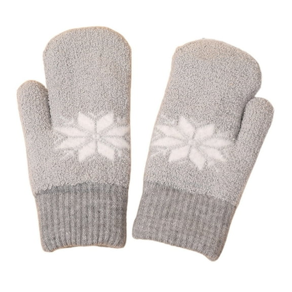 YAYUBA Gloves for Men,Winter Jacquard Thermal Knitted Mittens for Cold Weather Outdoor Cycling Windproof Touchscreen Compatible Warm,Grey