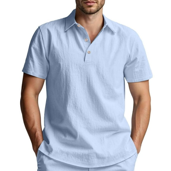 YAYUBA Golf Polo Men Classic Button Crew Neck Big and Tall Collared Shirt Stretch Regular Fit Oversized Work Short Sleeve
