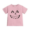 thumbnail image 1 of YAYUBA Halloween Shirt for Toddler Boy Girl Pumpkin Ghost Face Crewneck Short Sleeve Tshirt for Kid Halloween Clothes Top for 10-11 Years, 1 of 2