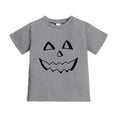 thumbnail image 1 of YAYUBA Halloween Shirt for Toddler Boy Girl Pumpkin Ghost Face Crewneck Short Sleeve Tshirt for Kid Halloween Clothes Top for 4-5 Years, 1 of 2