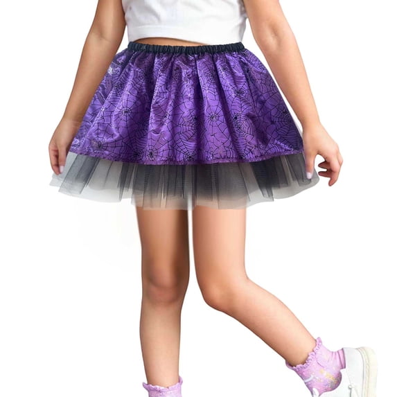 YAYUBA Halloween Skirt for Girls Kids Girls Ballet Skirts Halloween Party Prints Dance Skirt Halloween Gifts